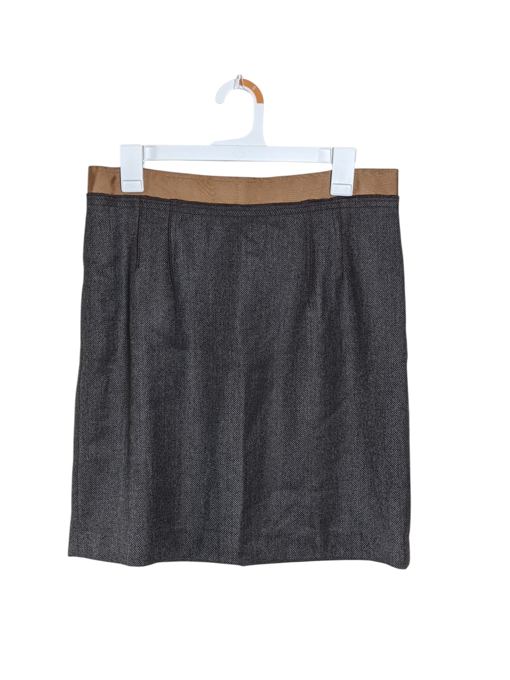 NWT LOFT Women's Gray Herringbone Wool Blend Pencil Skirt Size 10P